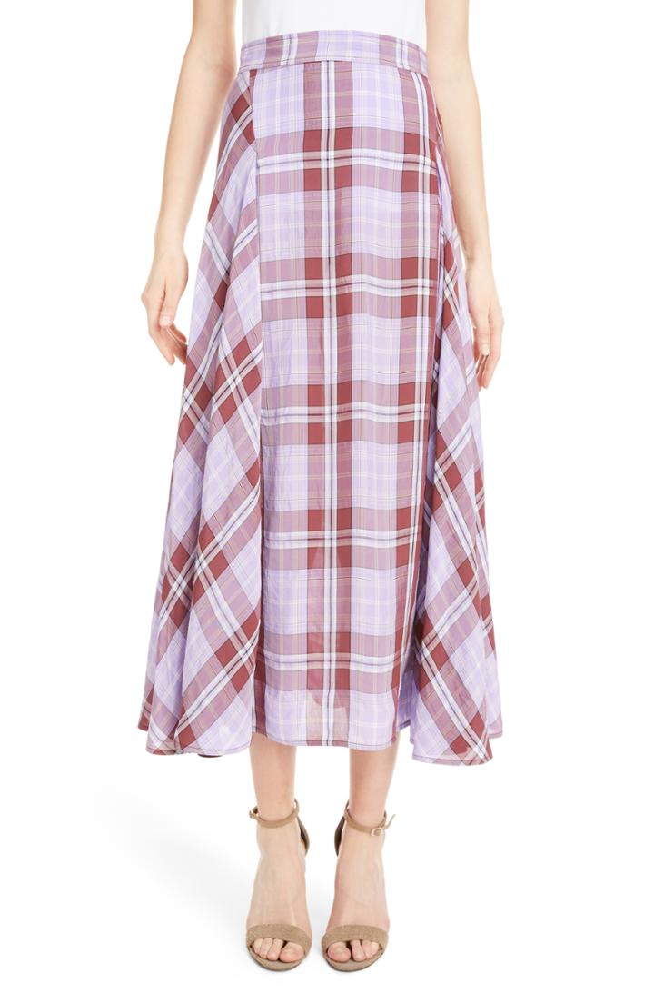 Women's Victoria Beckham Plaid A-line Skirt
