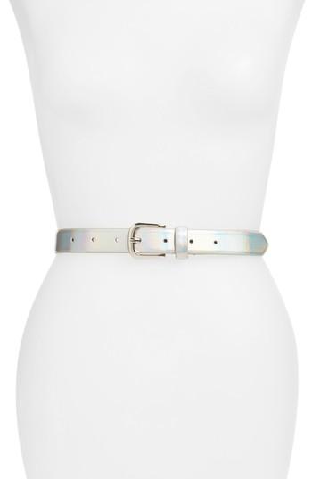 Women's Steve Madden Iridescent Belt - Silver
