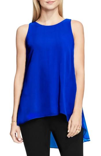 Petite Women's Vince Camuto Sleeveless Crepe High/low Top
