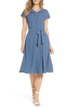 Women's Gal Meets Glam Collection Vivian Twist Neck Fit & Flare Dress - Blue