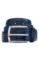 Men's Bugatchi Leather Belt - Blue