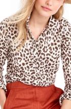 Women's J.crew Perfect Leopard Print Linen & Coton Shirt