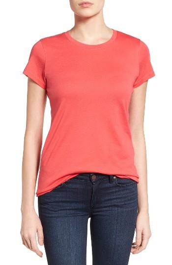 Petite Women's Halogen Short Sleeve Crewneck Tee P - Pink