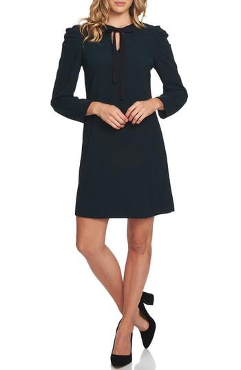 Women's Cece Puff Sleeve Tie Neck Dress - Green