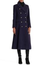 Women's Lauren Ralph Lauren Double Breasted Military Maxi Coat - Blue