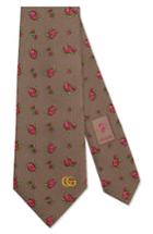 Men's Gucci Rosebuds Logo Silk Jacquard Tie
