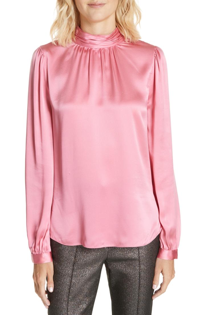 Women's Veronica Beard Chilton Bow Back Silk Blouse