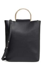 Topshop Faux Leather Tote - Black
