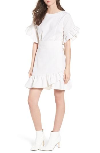 Women's Socialite Ruffle Faux Wrap Dress - Ivory