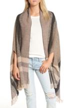 Women's Madewell Placed Plaid Cape Scarf, Size - Grey