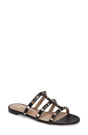 Women's Valentino Garavani Rockstud Slide Sandal Us / 37eu - Black