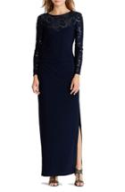 Women's Lauren Ralph Lauren Sequin Mesh & Jersey Gown