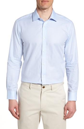 Men's Ted Baker London Hodge Trim Fit Solid Dress Shirt .5 32/33 - Blue