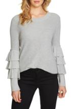Women's 1.state Tiered Ruffle Sleeve Sweater - Grey