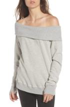 Women's Pam & Gela Off The Shoulder Sweatshirt, Size - Grey