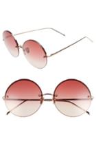 Women's Linda Farrow 58mm Gradient Round Sunglasses - Rose Gold/ Burgundy