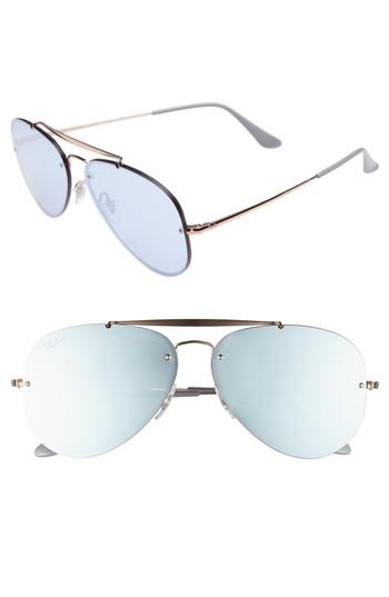 Women's Ray-ban 61mm Gradient Lens Aviator Sunglasses - Blue Silver