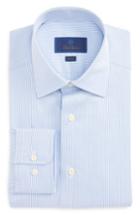 Men's David Donahue Slim Fit Stripe Dress Shirt .5 34/35 - Blue