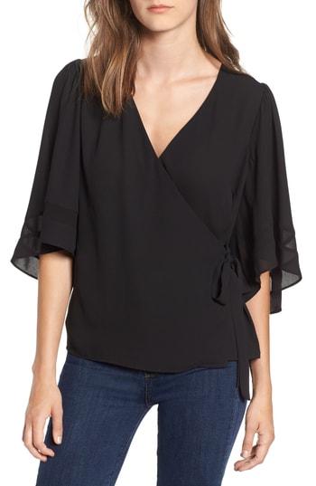 Women's Chelsea28 Wrap Top, Size - Black