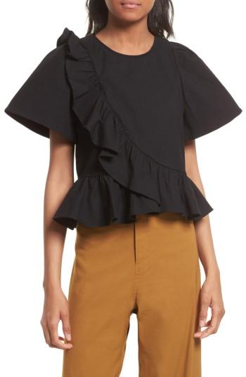 Women's Sea Ruffle Top - Black
