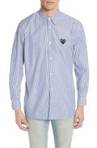 Men's Comme Des Garcons Stripe Woven Shirt - Blue