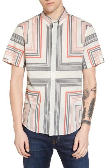 Men's Billy Reid Murphy Stripe Print Sport Shirt - White