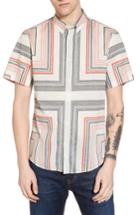 Men's Billy Reid Murphy Stripe Print Sport Shirt - White