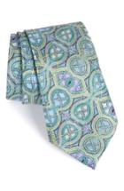 Men's Ermenegildo Zegna Quindici Geometric Silk Tie, Size - Green