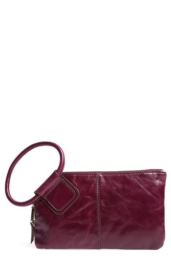Hobo Sable Calfskin Leather Clutch - Purple