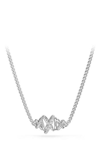 Women's David Yurman Crossover Single Station Necklace With Diamonds