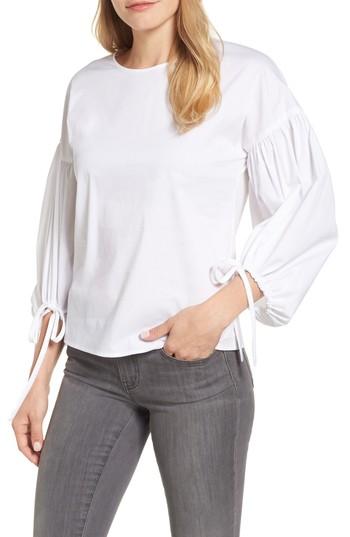 Women's Halogen Balloon Sleeve Top, Size - White