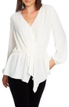 Women's 1.state Cross Front Peplum Blouse - Black