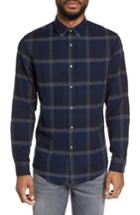 Men's Slate & Stone Trim Fit Plaid Flannel Sport Shirt, Size - Blue