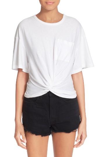 Women's T By Alexander Wang Twist Front Jersey Tee - White