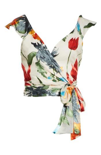 Women's Alice + Olivia Nicole Ruffle Wrap Top