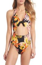 Women's Robin Piccone Mila Halter One-piece Swimsuit - Black