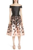 Women's Carmen Marc Valvo Off The Shoulder Midi Dress - Black