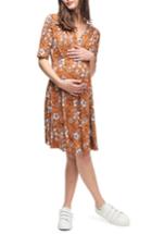 Women's Maternal America Empire Waist Stretch Maternity Dress - Orange