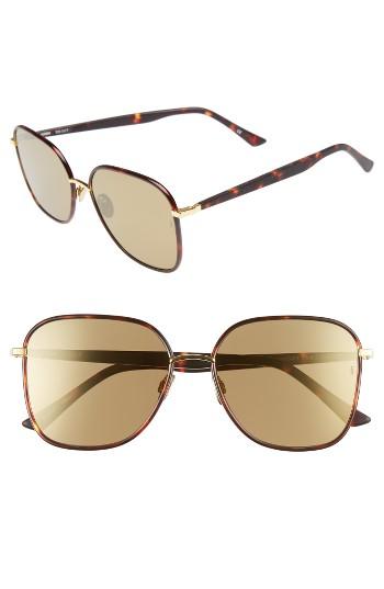 Women's Sunday Somewhere Herm 57mm Oversize Aviator Sunglasses - Dark Chocolate Tortoise