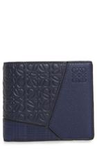 Men's Loewe Puzzle Bifold Leather Wallet - Blue