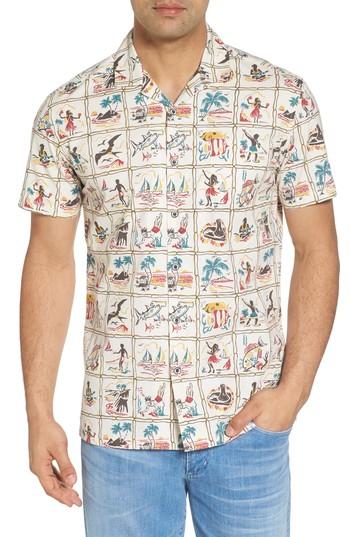 Men's Kahala Mini Series Regular Fit Broadcloth Camp Shirt - White