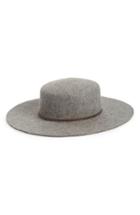 Women's Frye Santa Fe Belted Wool Felt Boater Hat - Grey