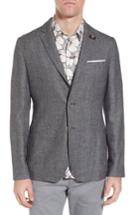 Men's Ted Baker London Milar Trim Fit Wool & Linen Sport Coat (m) - Grey