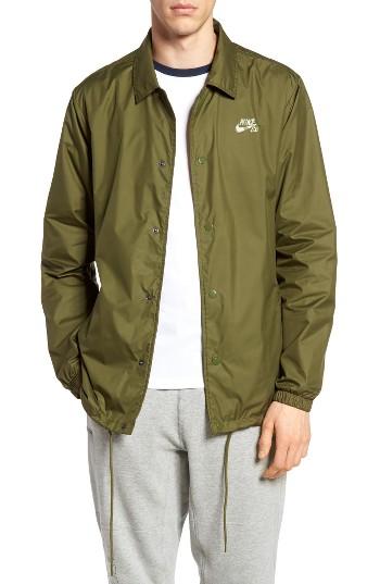Men's Nike Sb Shield Coach's Jacket - Green
