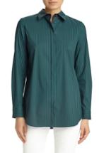 Women's Lafayette 148 New York 'brody - Palace Stripe' Blouse, Size - Green