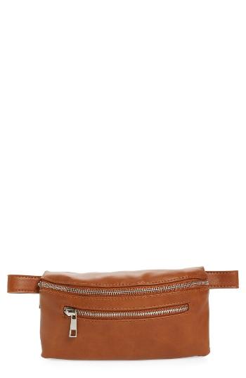 Amici Accessories Faux Leather Belt Bag - Brown