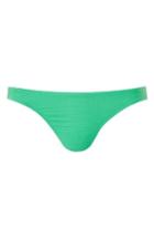 Women's Topshop Ribbed High Leg Bikini Bottoms Us (fits Like 0) - Green