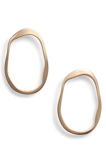 Women's Halogen Curved Metal Open Circle Earrings