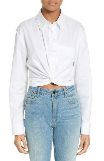 Women's T By Alexander Wang Cotton Twist Hem Shirt