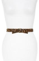 Women's Kate Spade New York Bow Genuine Calf Hair Skinny Belt - Leopard